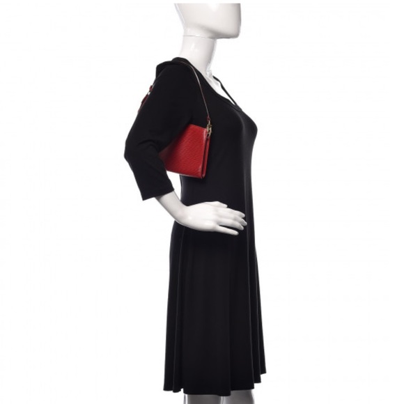 PRICE DROP! ❤️ Authentic Louis Vuitton Red Epi Leather Pochette Clutch - Picture 14 of 15